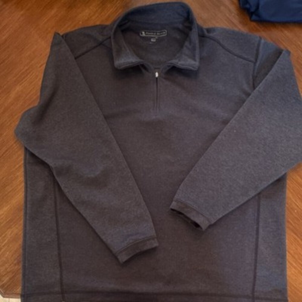 Pebble Beach Men's XL Gray 1/4 Zip Pullover Long Sleeve Collared Activewear Top